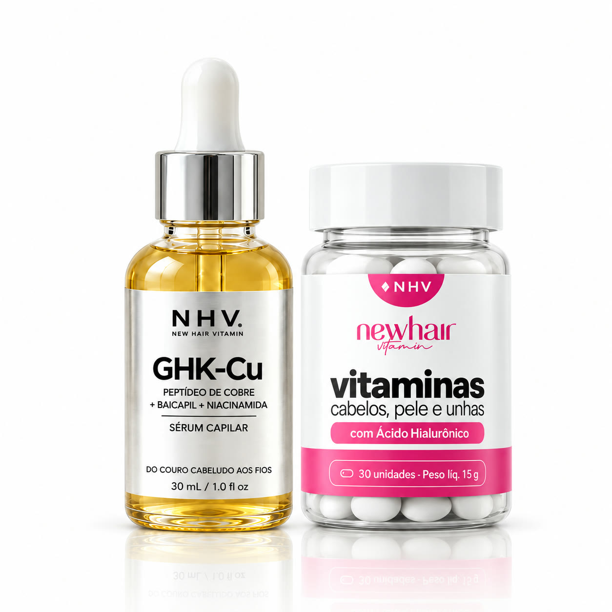 1 Sérum Capilar NHV e 1 pote de Vitaminas NHV